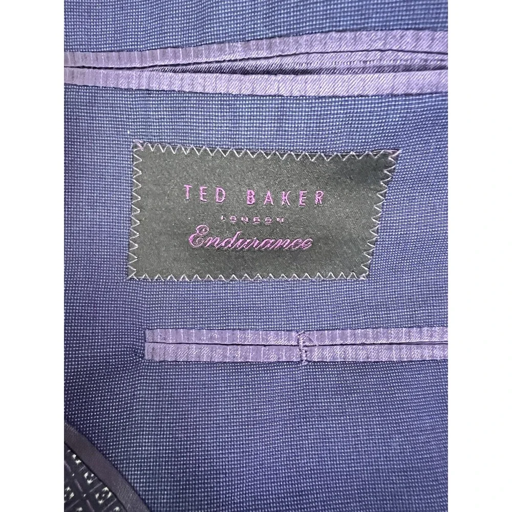 Ted Baker Blazer Mens 44 Large Blue Wool Endurance Jay CT Made Canada Sport Coat